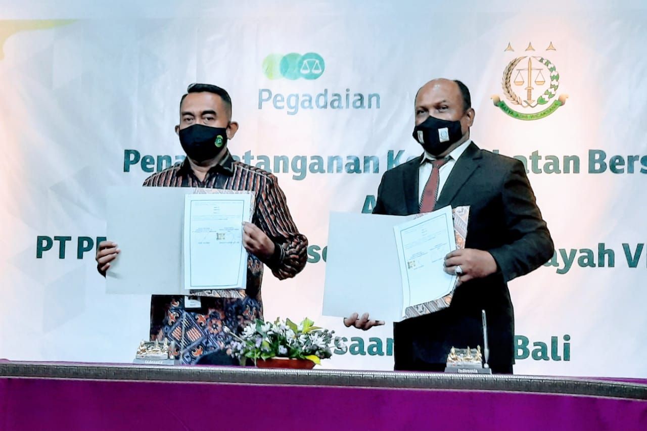 podiumnews.com-Pegadaian-Kejati Bali MoU Penguatan Upaya Bantuan Hukum